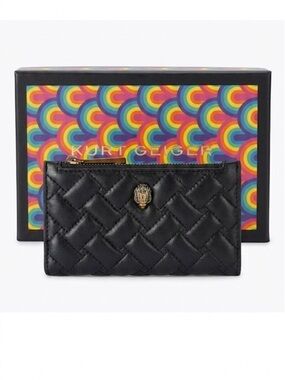 KURT GEIGER KENSINGTON BIFOLD WALLET Quilted Lambskin Black NIB